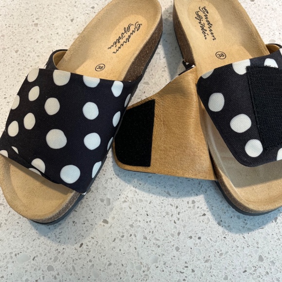 Slide Sandals Gudrun Sjoden Boho Polka Dot Size 38 Like New - Picture 8 of 11
